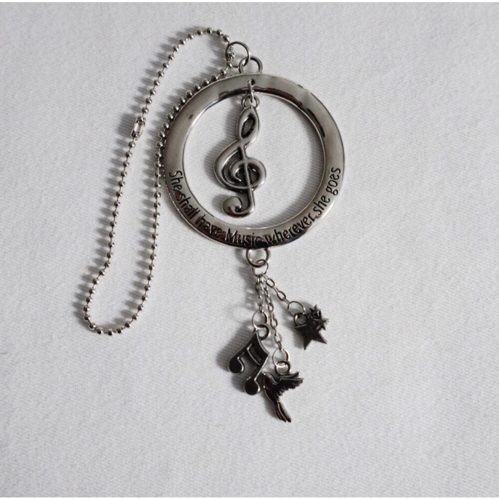 Music Inspirational Round Keychain Bag Charm